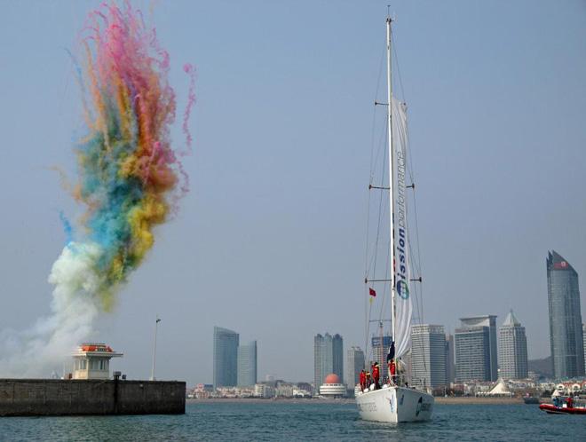 Mission Performance at the finish © Clipper 13-14 Round the World Yacht Race